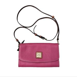 Dooney & Bourke Dark Pink Pebble Foldover Crossbody Shoulder Bag Purse
